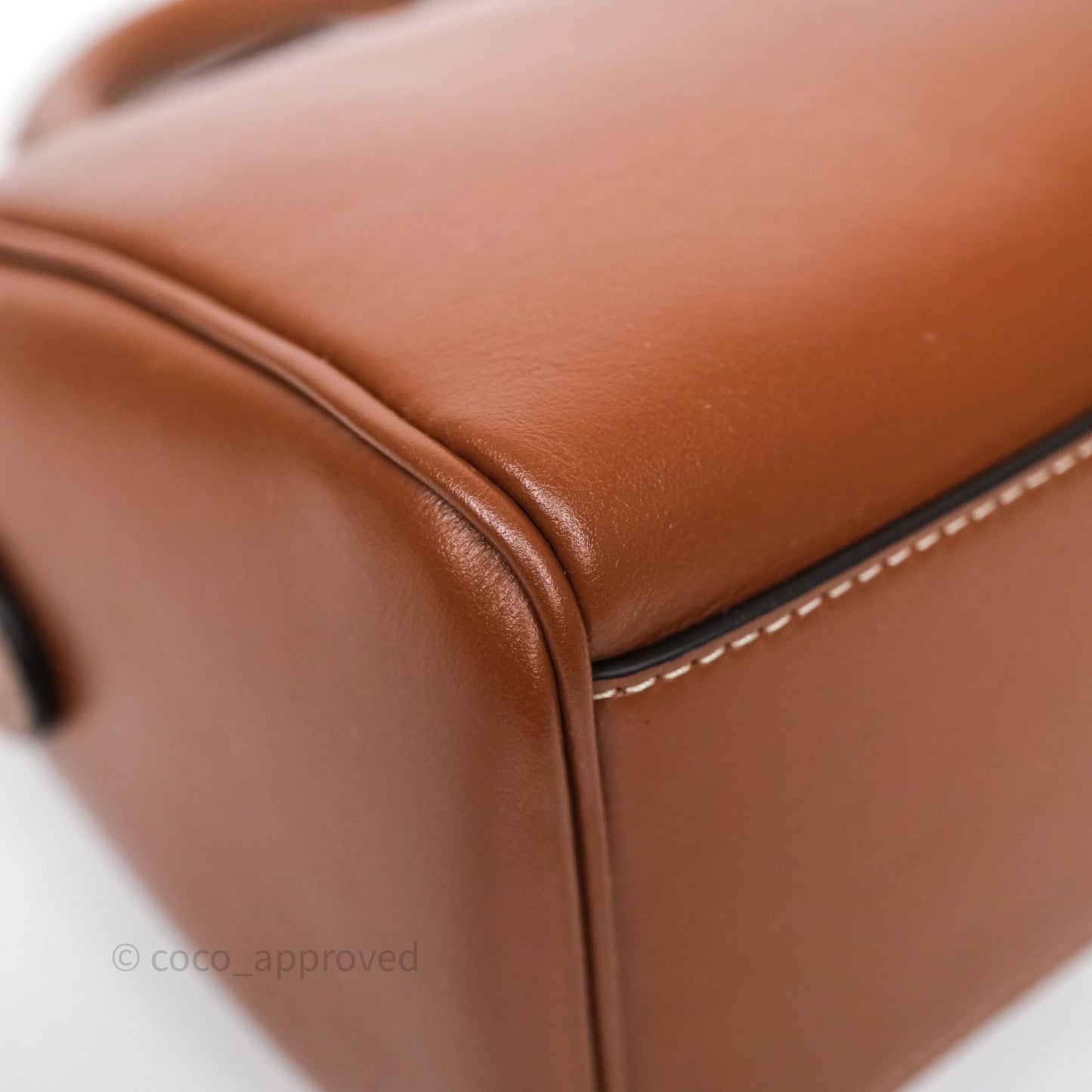 Celine Small Boston Bag Tan Calfskin Gold Hardware