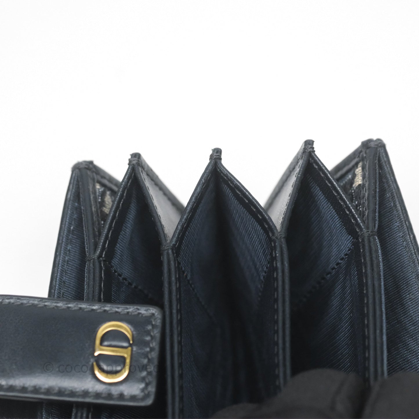 Christian Dior 5-Gusset Card Holder Blue Dior Oblique Jacquard