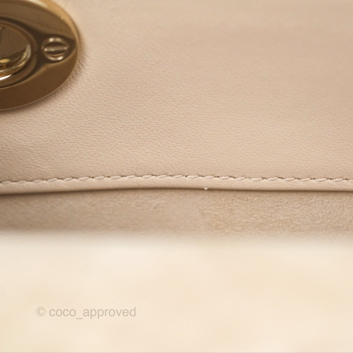 Christian Dior Medium Lady D-Joy Bag Beige Lambskin Cannage Gold Hardware