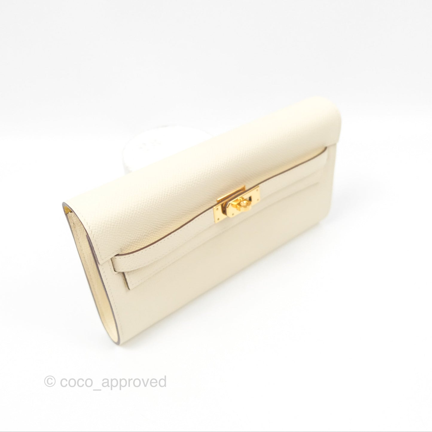 Hermès Kelly To Go Wallet Nata / Jaune Poussin Epsom Gold Hardware