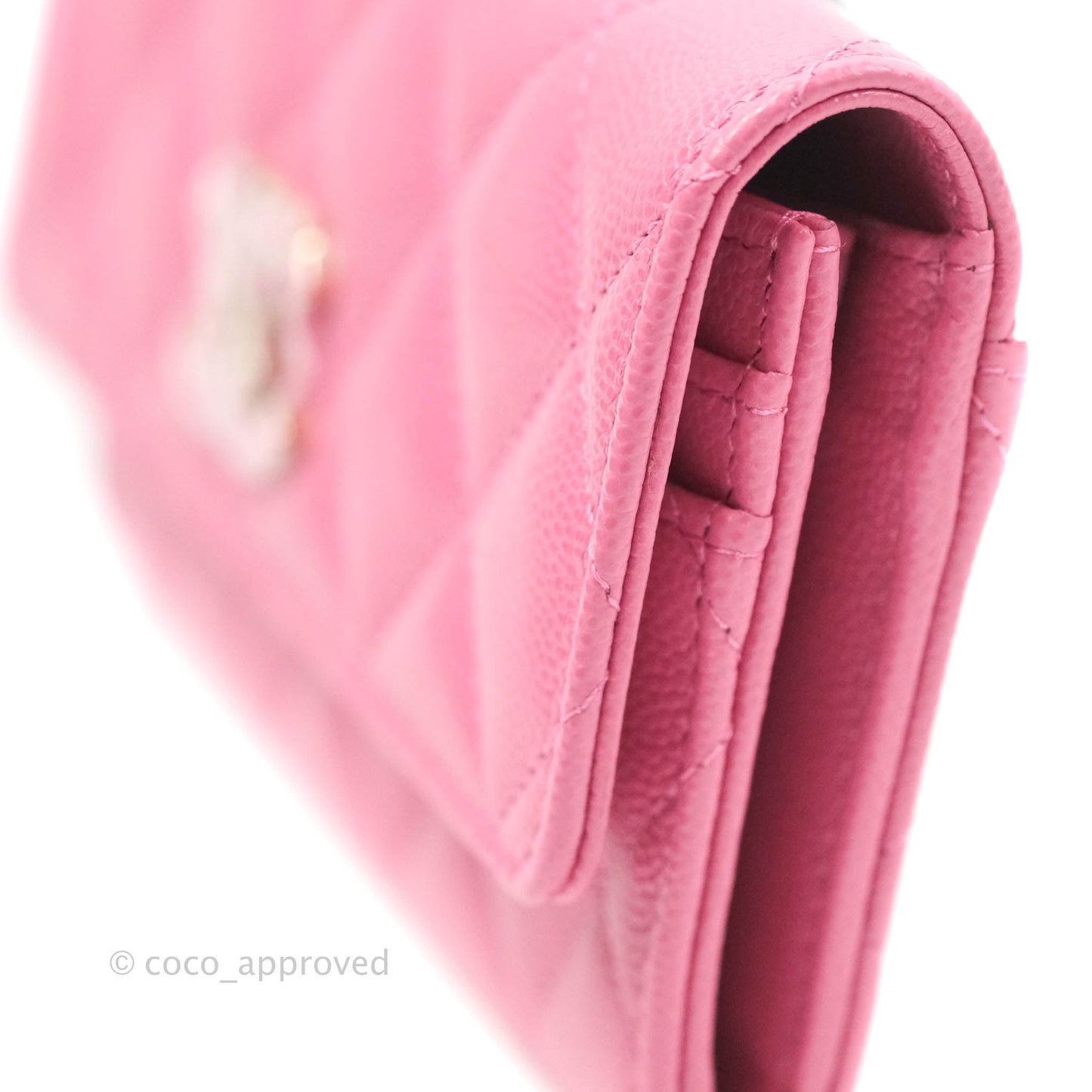 Chanel Quilted Flap Wallet Pink Caviar