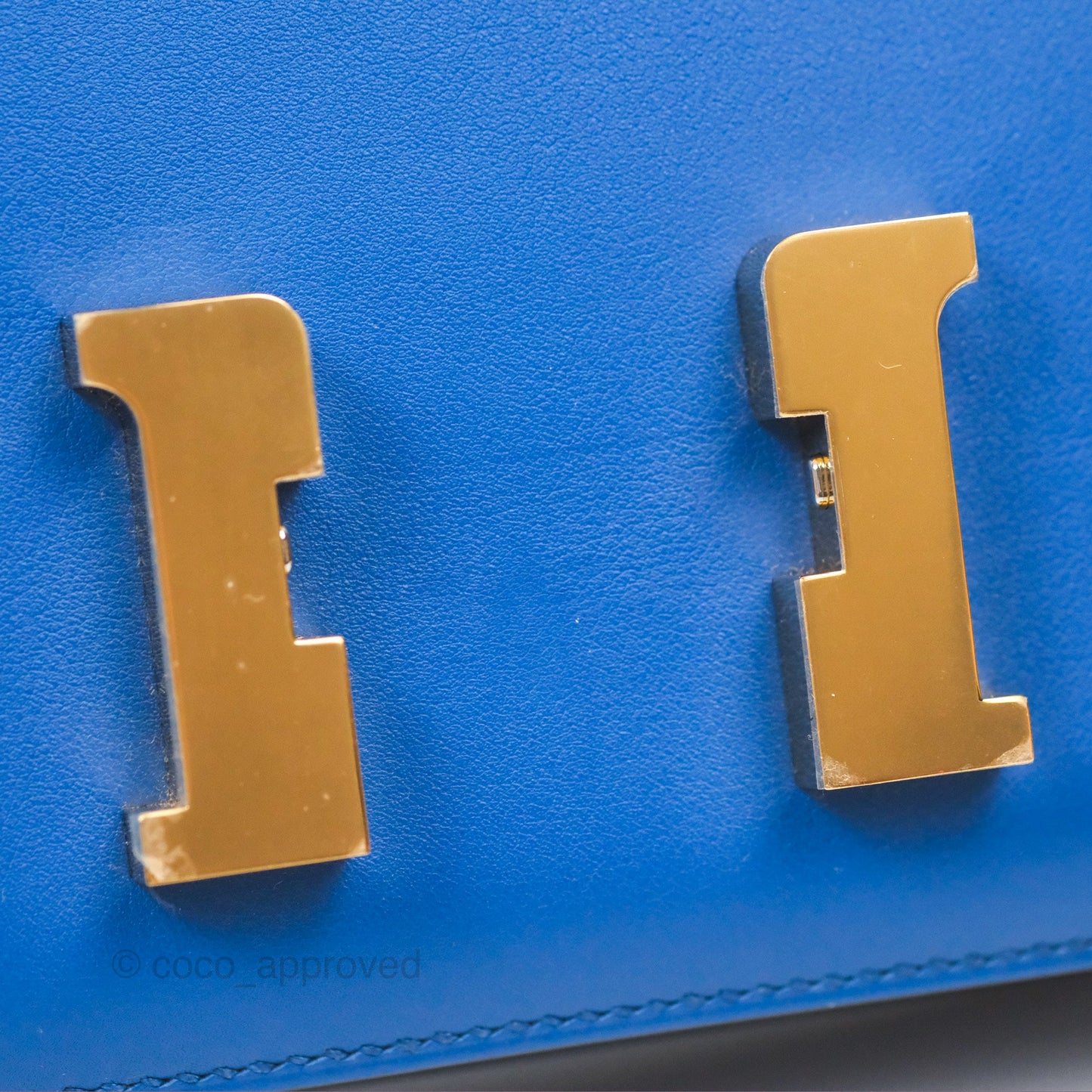 Hermès Constance Mini 18cm Mirror Bleu France 71 Swift Gold Hardware