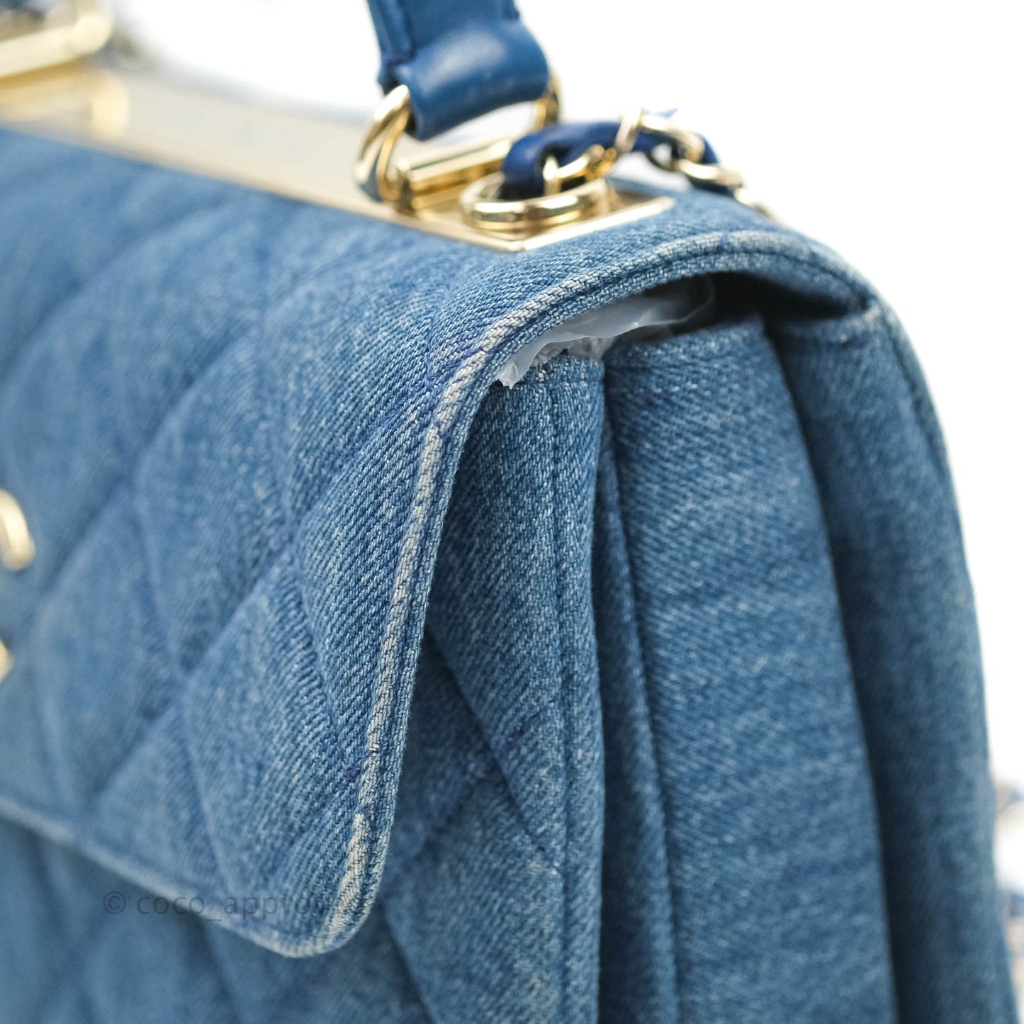 Chanel Trendy CC Small Navy Denim Gold Hardware