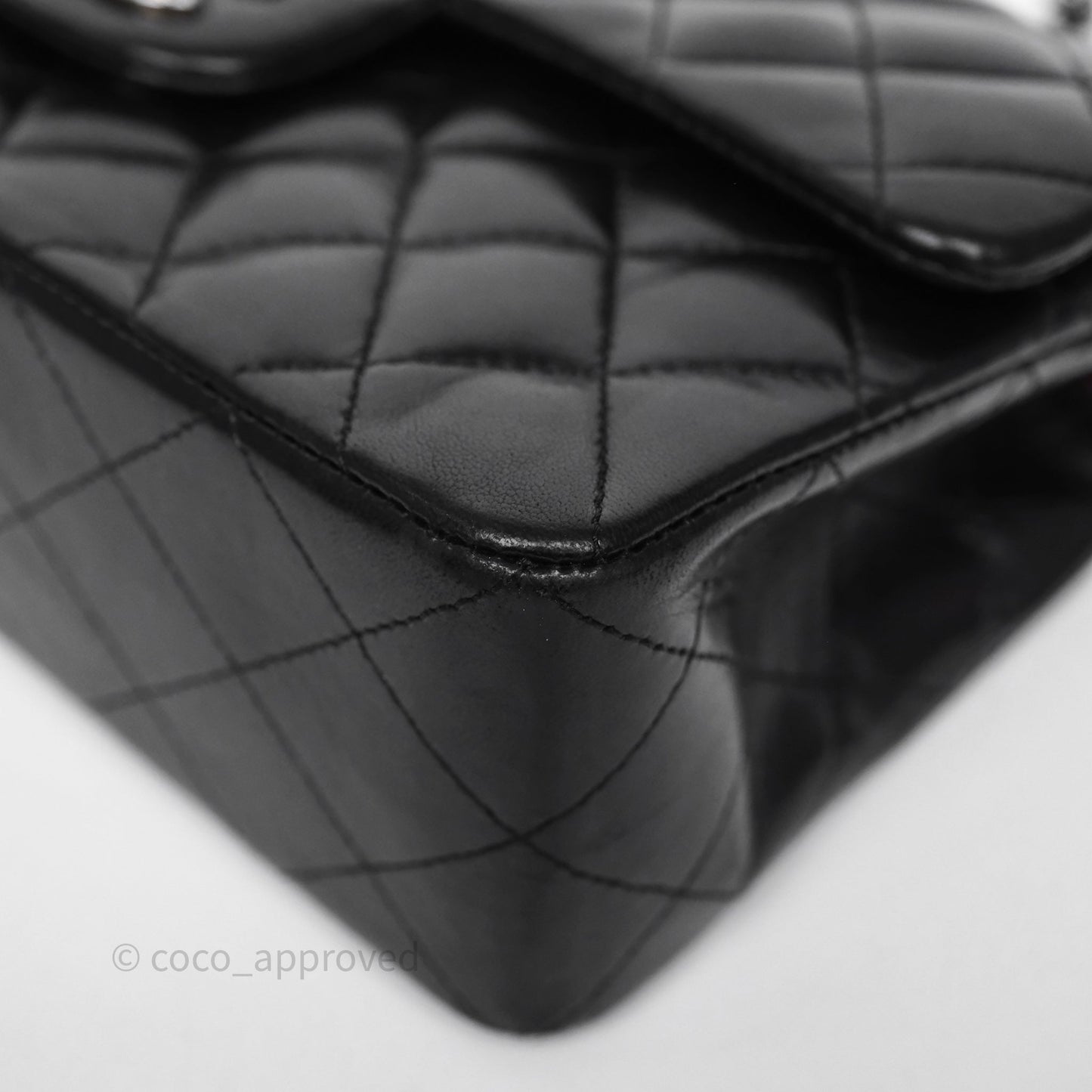 Chanel Small Classic Flap Quilted Black Lambskin Silver Hardware