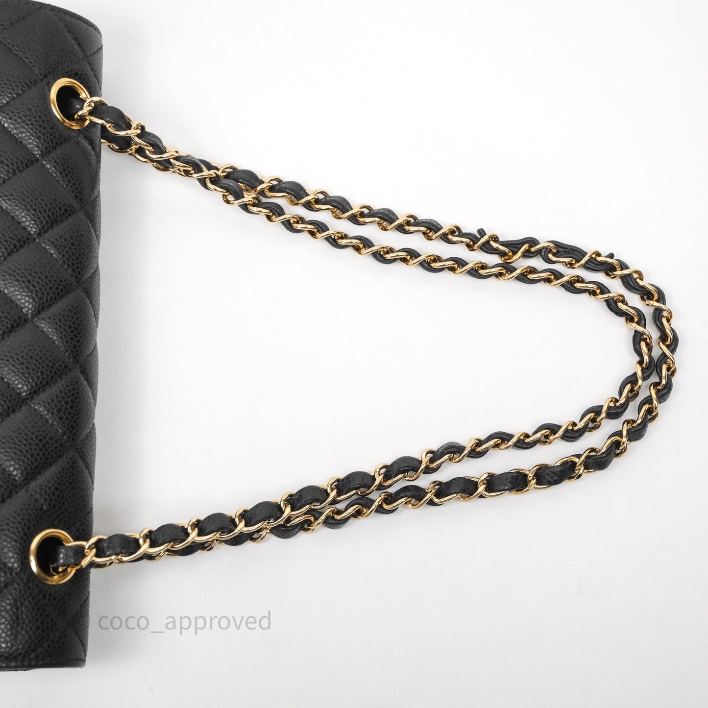 Chanel Classic M/L Medium Flap Quilted Black Caviar Gold Hardware