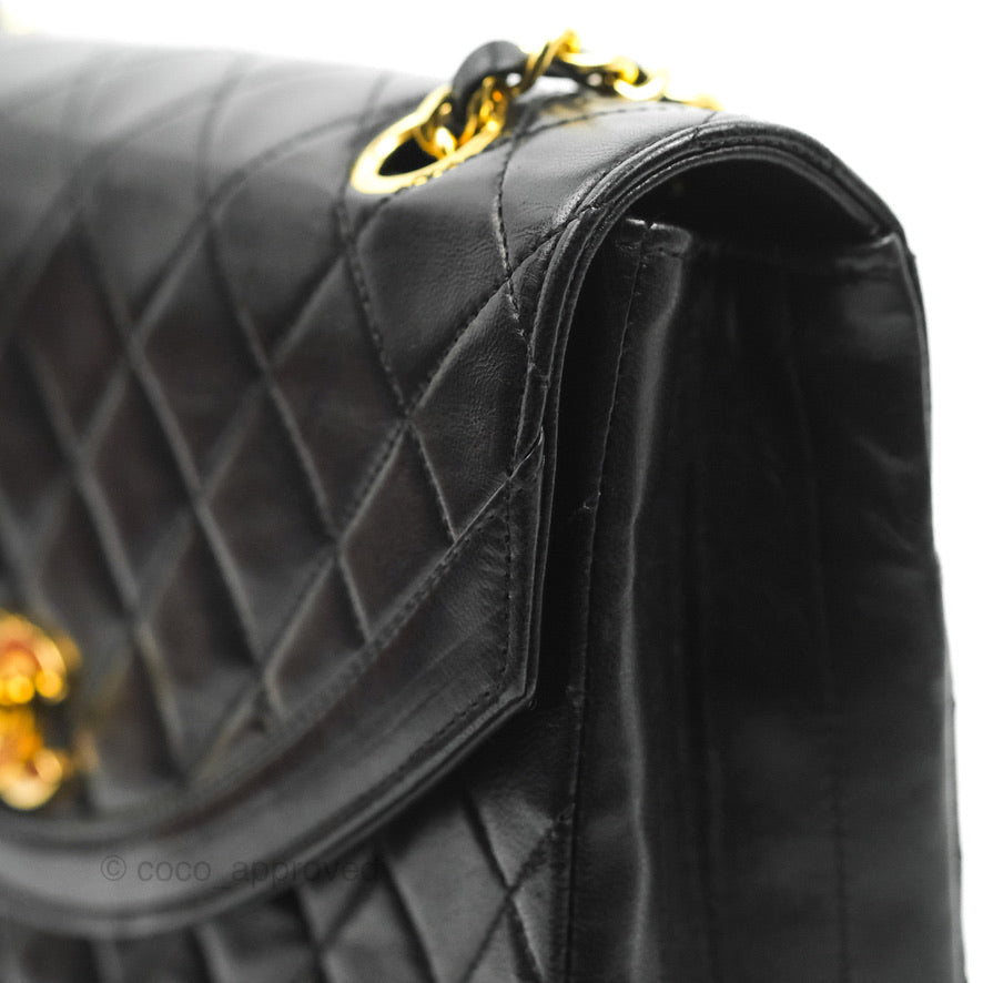 Chanel Vintage Round Flap Bag Quilted Lambskin Gold Hardware
