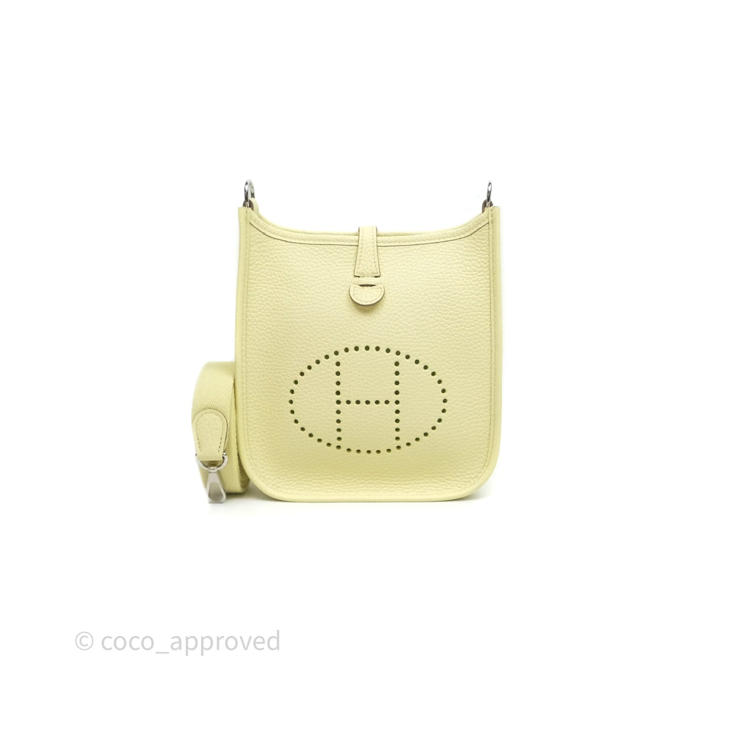 Hermès Mini Evelyne 16 Jaune Milton I8 Clemence Palladium Hardware