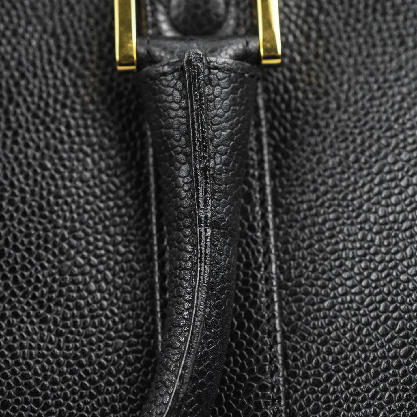 Chanel Vintage Boston Bag Black Caviar Gold Hardware