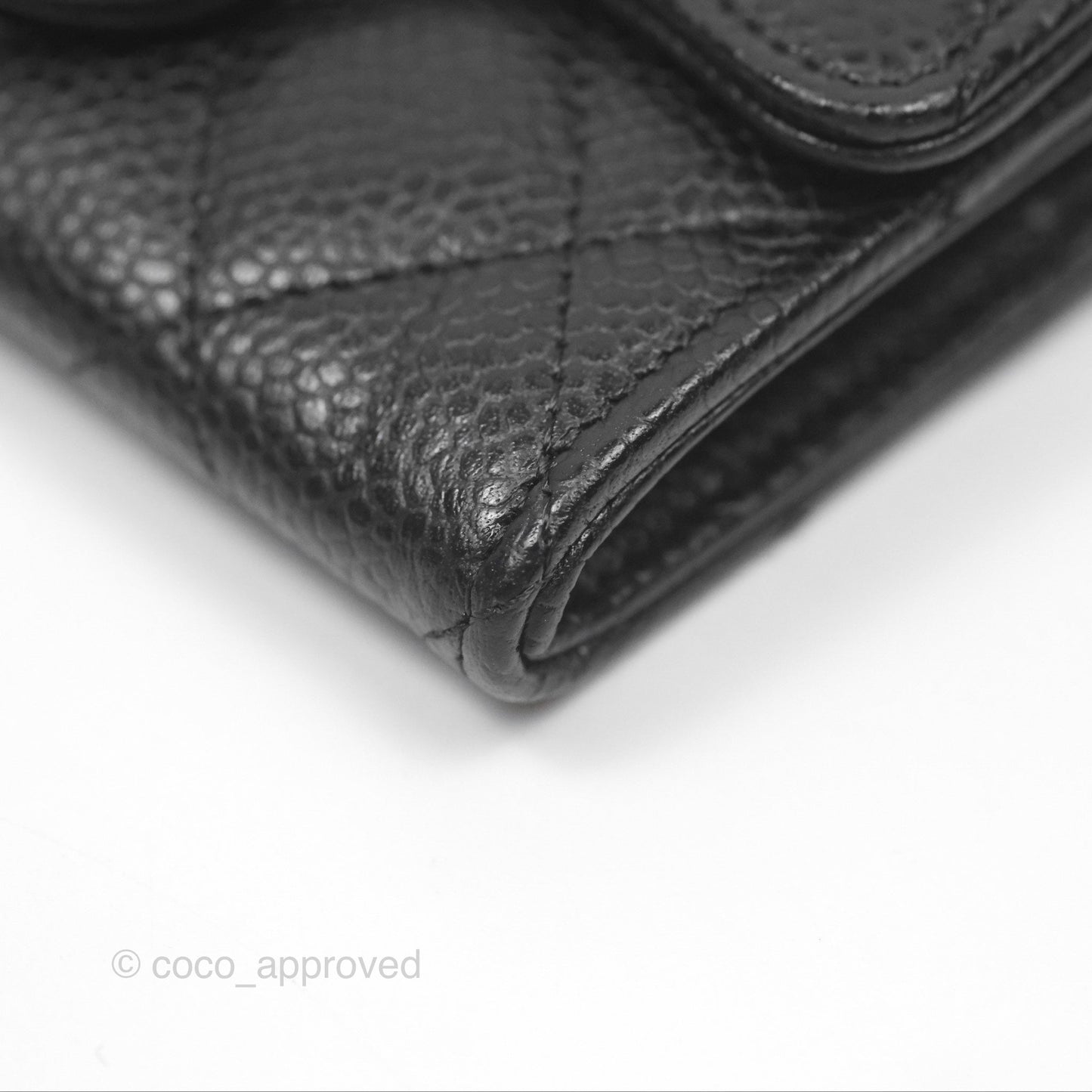 Chanel Quilted Flap Card Holder Caviar Black Gold Hardware