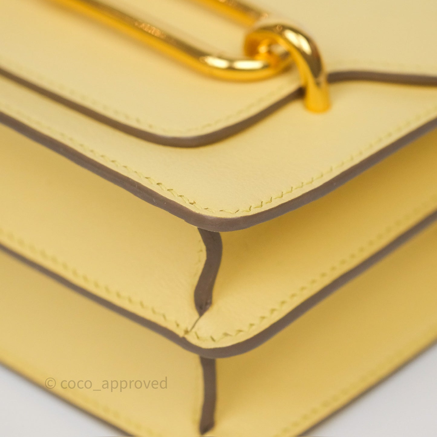 Hermès Roulis Mini 18 Jaune Poussin 1Z Swift Gold Hardware