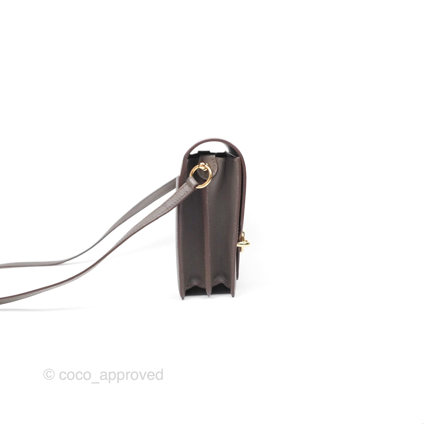 Hermès Roulis Mini 18 Gris Etain 8F Evercolor Gold Hardware