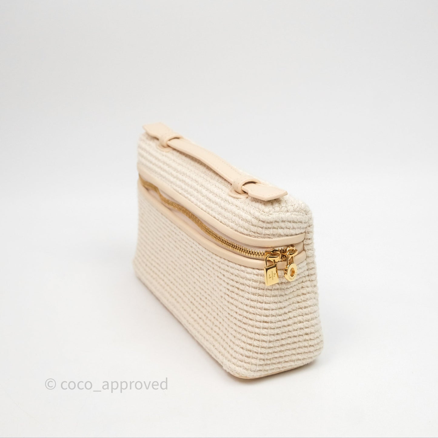 Loro Piana Extra Pocket L19 Beige Cotton-Linen Gold Hardware