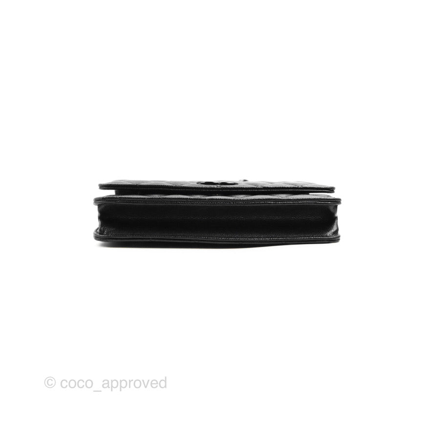 Chanel Quilted So Black Wallet on Chain WOC Caviar Incognito Hardware