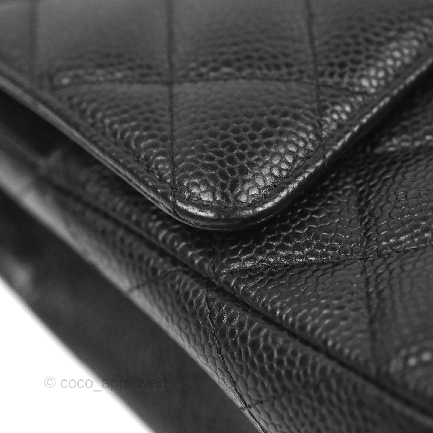 Chanel Classic M/L Medium Flap Quilted Black Caviar Silver Hardware