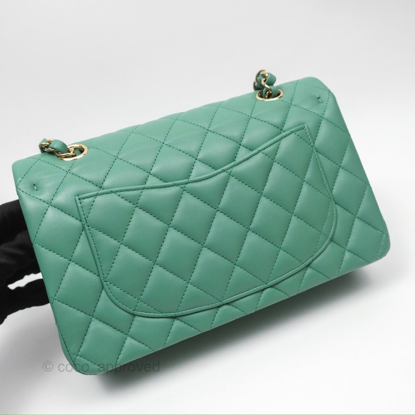 Chanel Small S/M Classic Flap Green Lambskin Gold Hardware