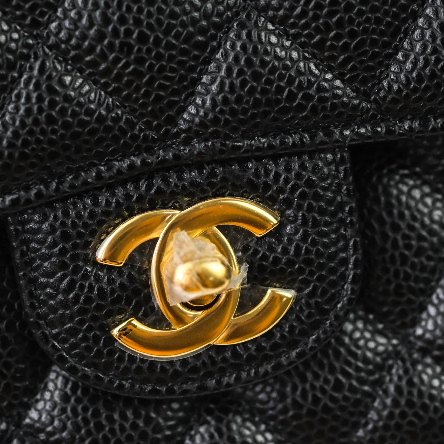 Chanel Classic M/L Medium Double Flap Bag Black Caviar Gold Hardware