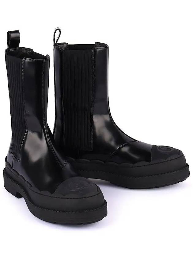Luxury Gucci Trending 2025 Interlocking G Leather Ankle Boots Black