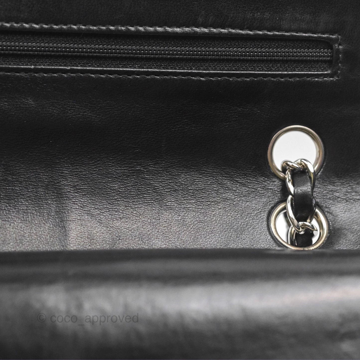 Chanel Vintage Small Classic Flap Black Lambskin Silver Hardware