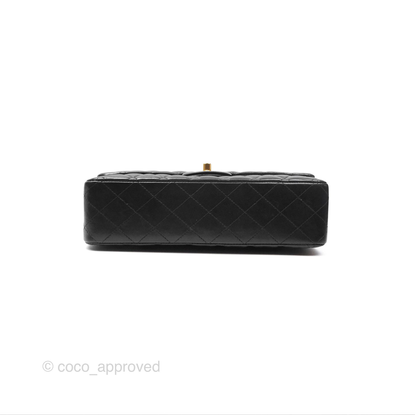 Chanel Classic M/L Medium Flap Quilted Black Lambskin Gold Hardware
