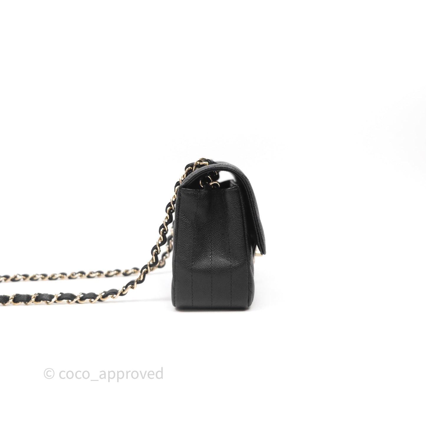 Chanel Quilted Mini Rectangular Black Caviar Gold Hardware
