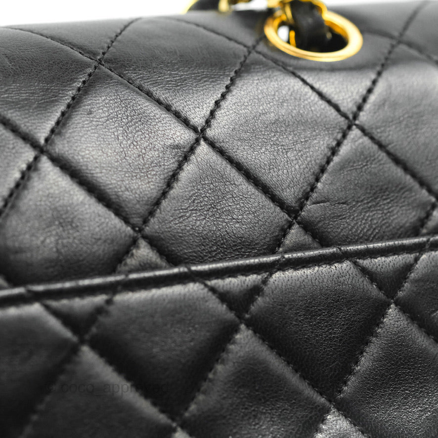Chanel Vintage Round Flap Bag Quilted Lambskin Gold Hardware