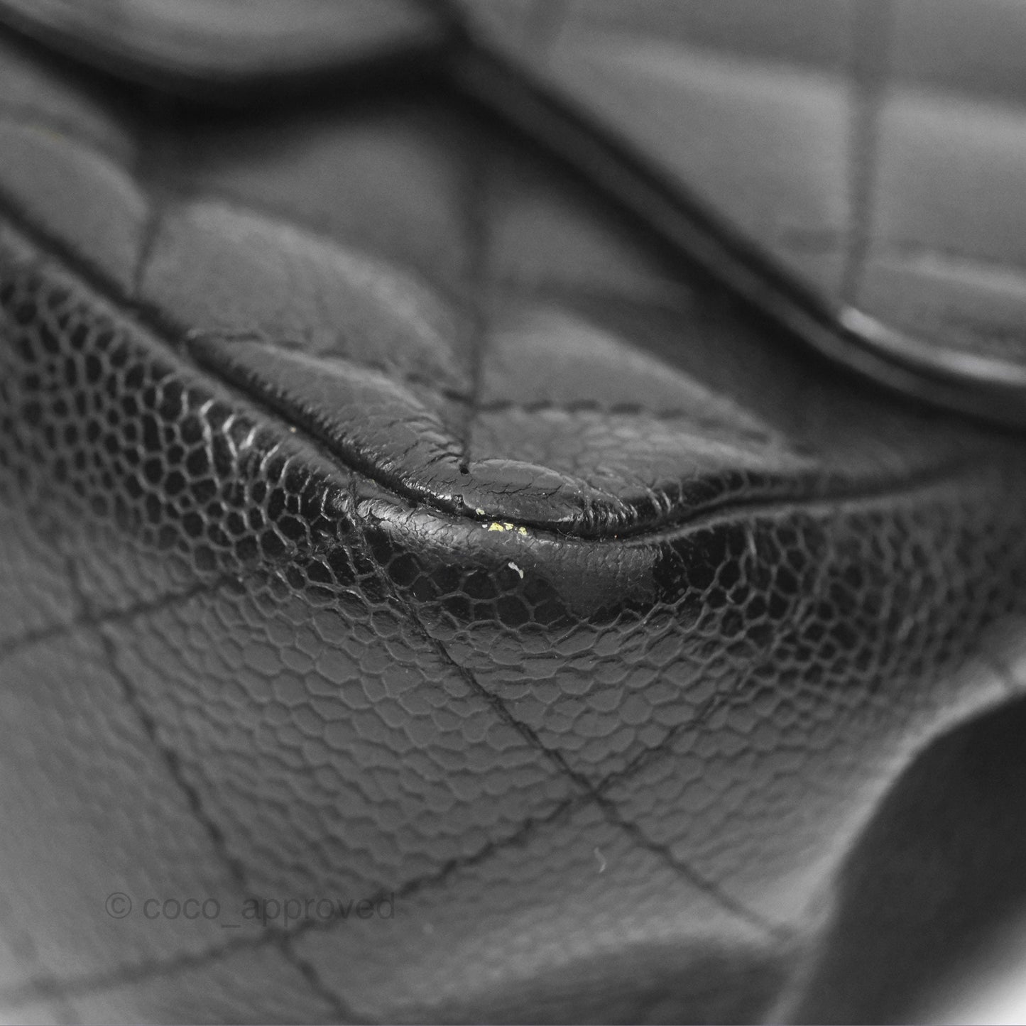 Chanel Vintage Mini Square Quilted Black Caviar Gold Hardware