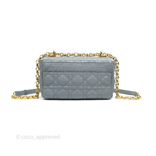 Dior Small Caro Bag Grey Supple Cannage Calfskin