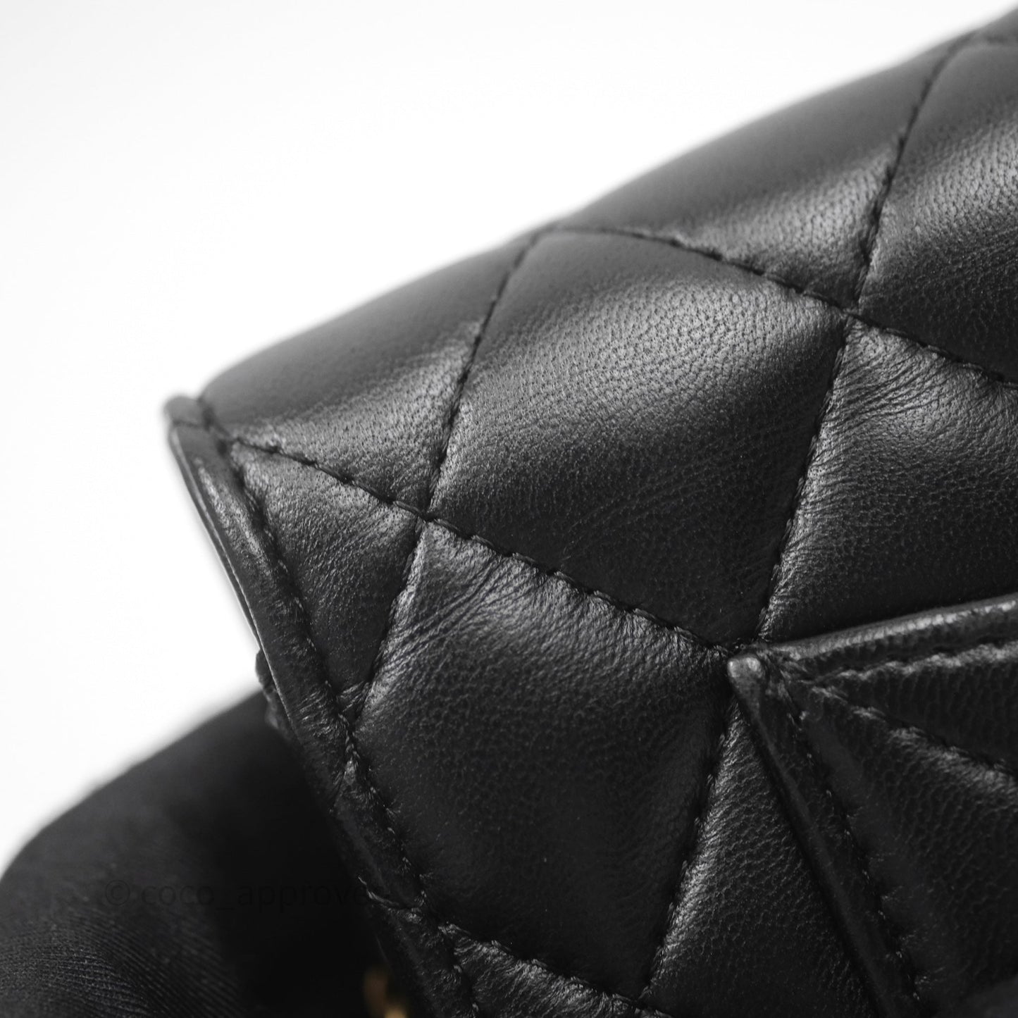 Chanel Quilted Pearl Crush Wallet on Chain WOC Black Lambskin Aged Gold Hardware