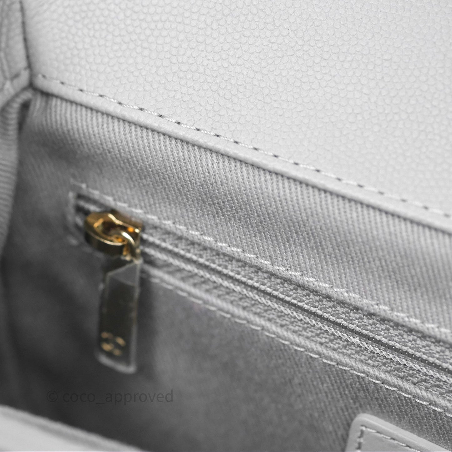 Chanel Quilted Medium Business Affinity Flap Grey Caviar Gold Hardware