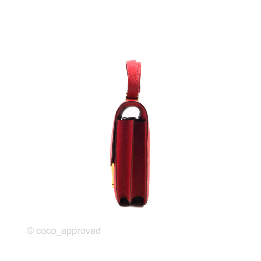 Hermès Constance 24 Rouge Casaque Epsom Gold Hardware