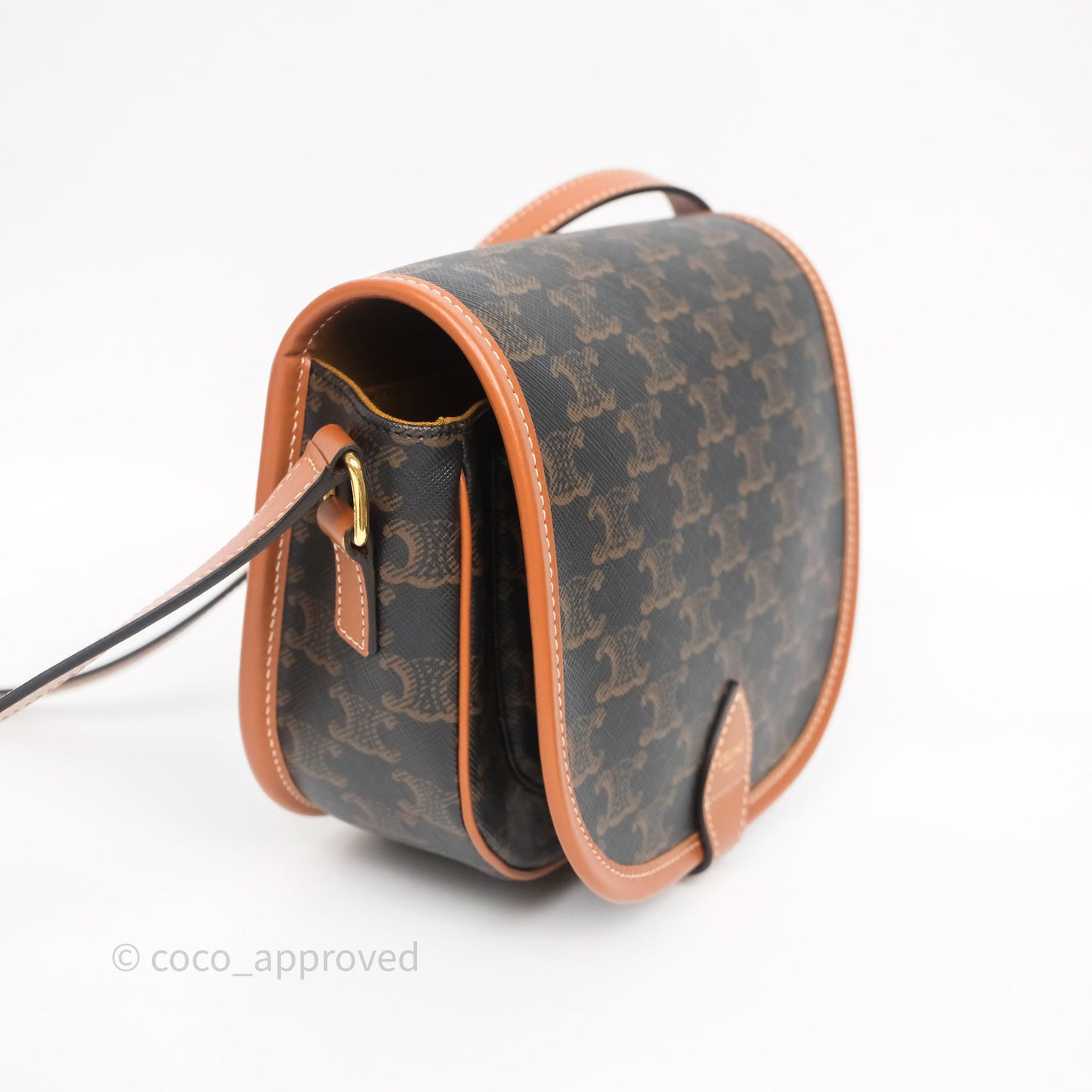 Celine Medium Folco Bag Triomphe Canvas Tan