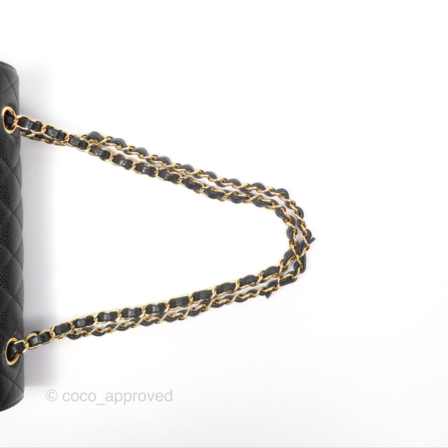 Chanel Classic M/L Medium Flap Quilted Black Caviar Gold Hardware