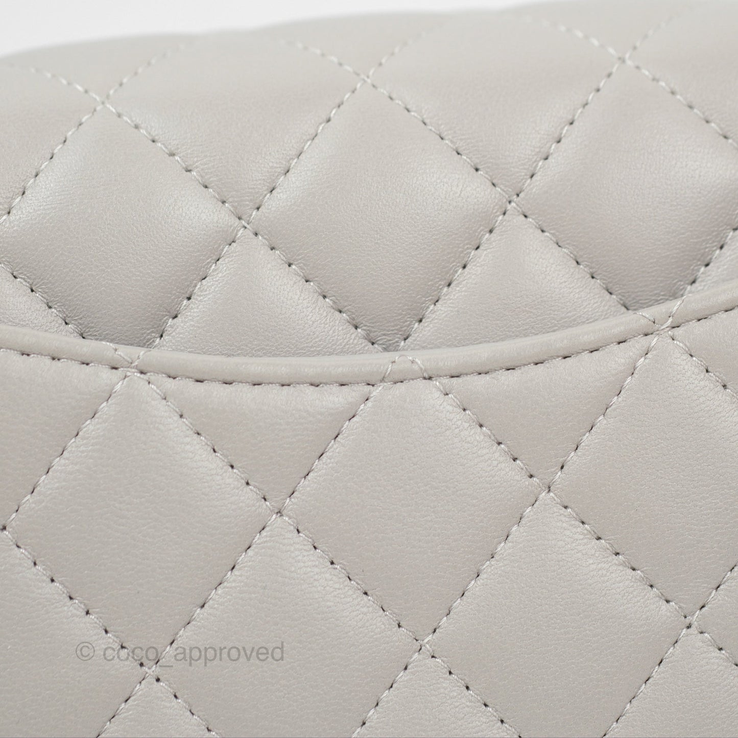 Chanel Quilted Mini Rectangular Grey Lambskin Silver Hardware