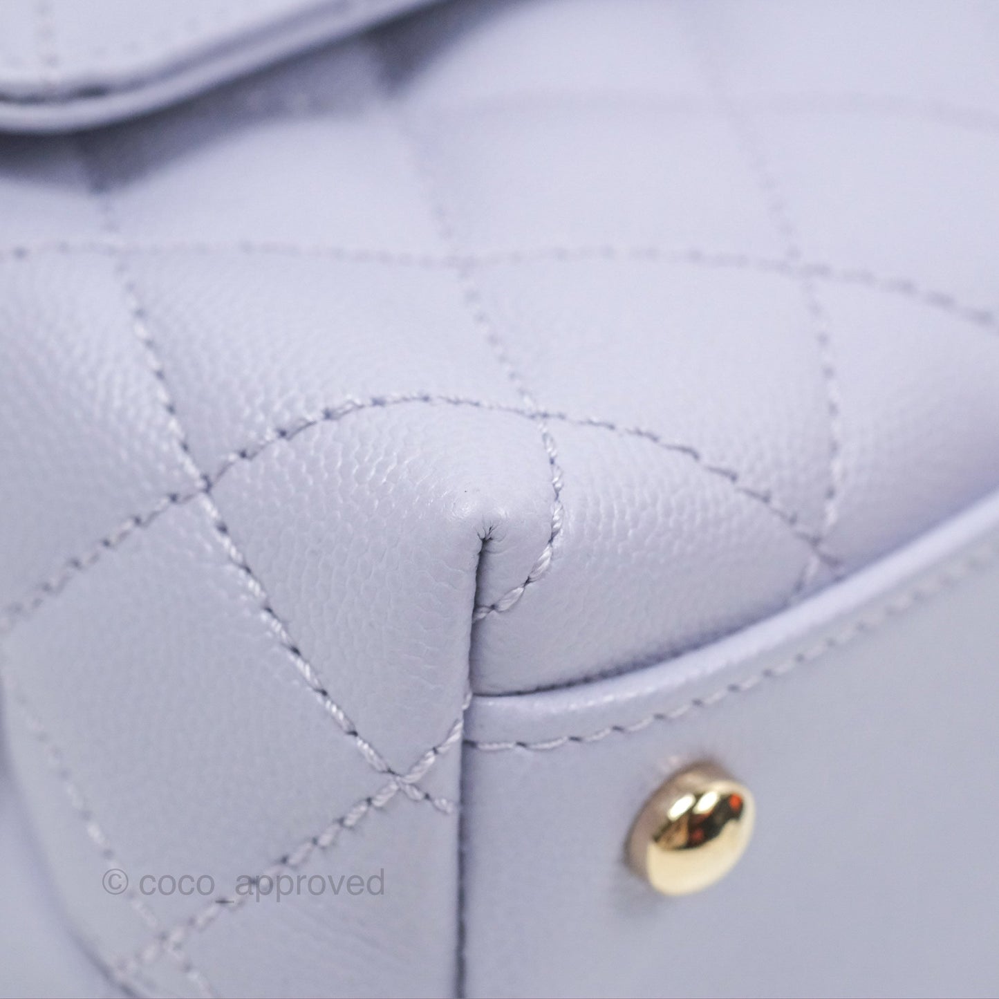 Chanel Small Coco Handle Lilac Caviar Gold Hardware