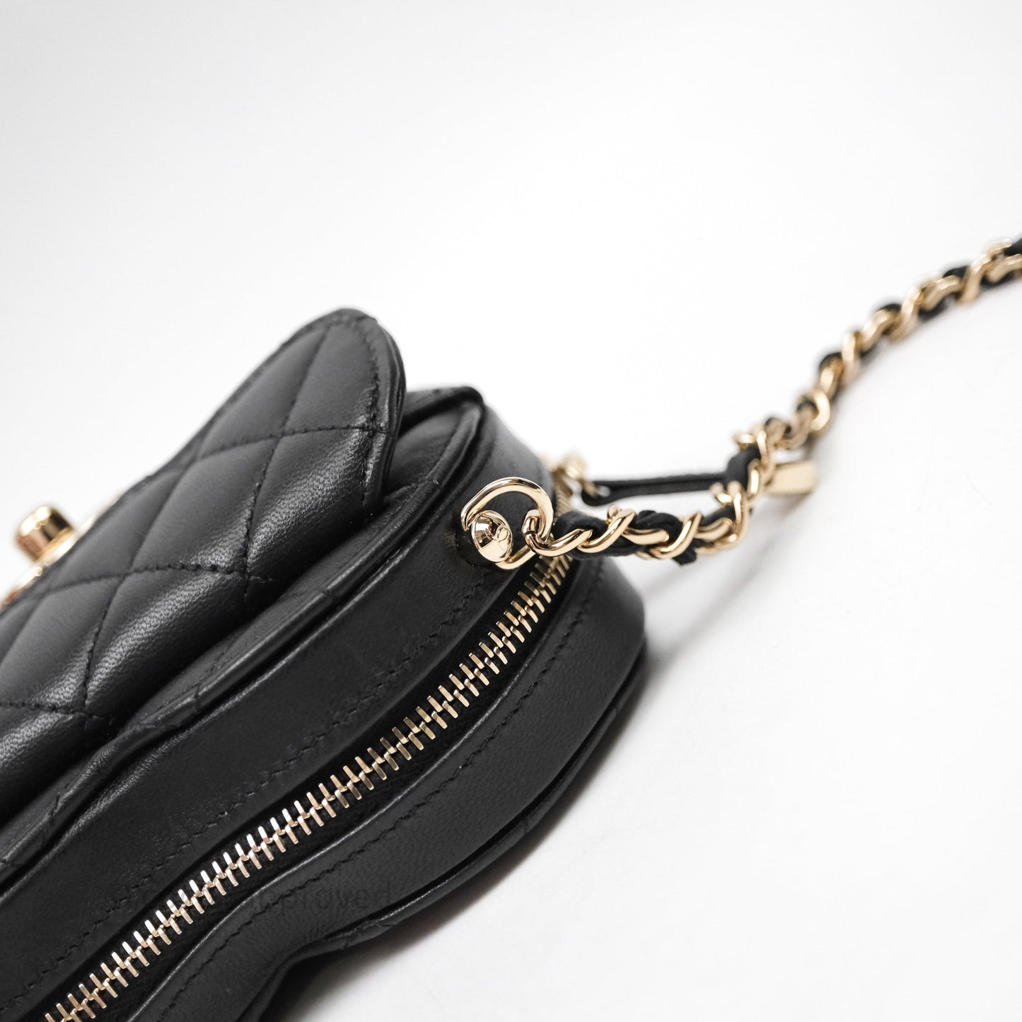 Chanel Small Heart Bag Black Lambskin Gold Hardware