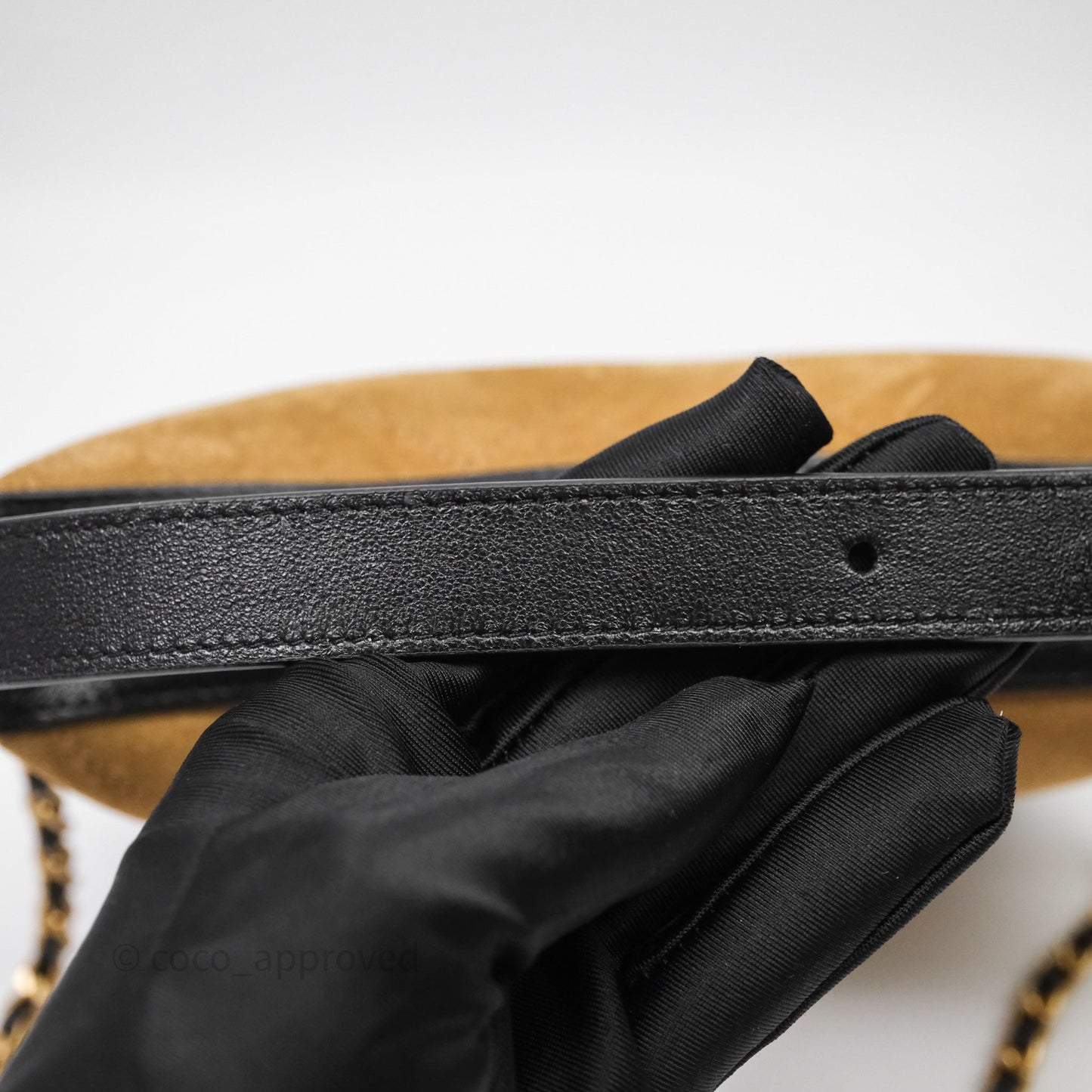 Chanel Hobo with Chain Brown Suede/ Black Calfskin Gold Hardware