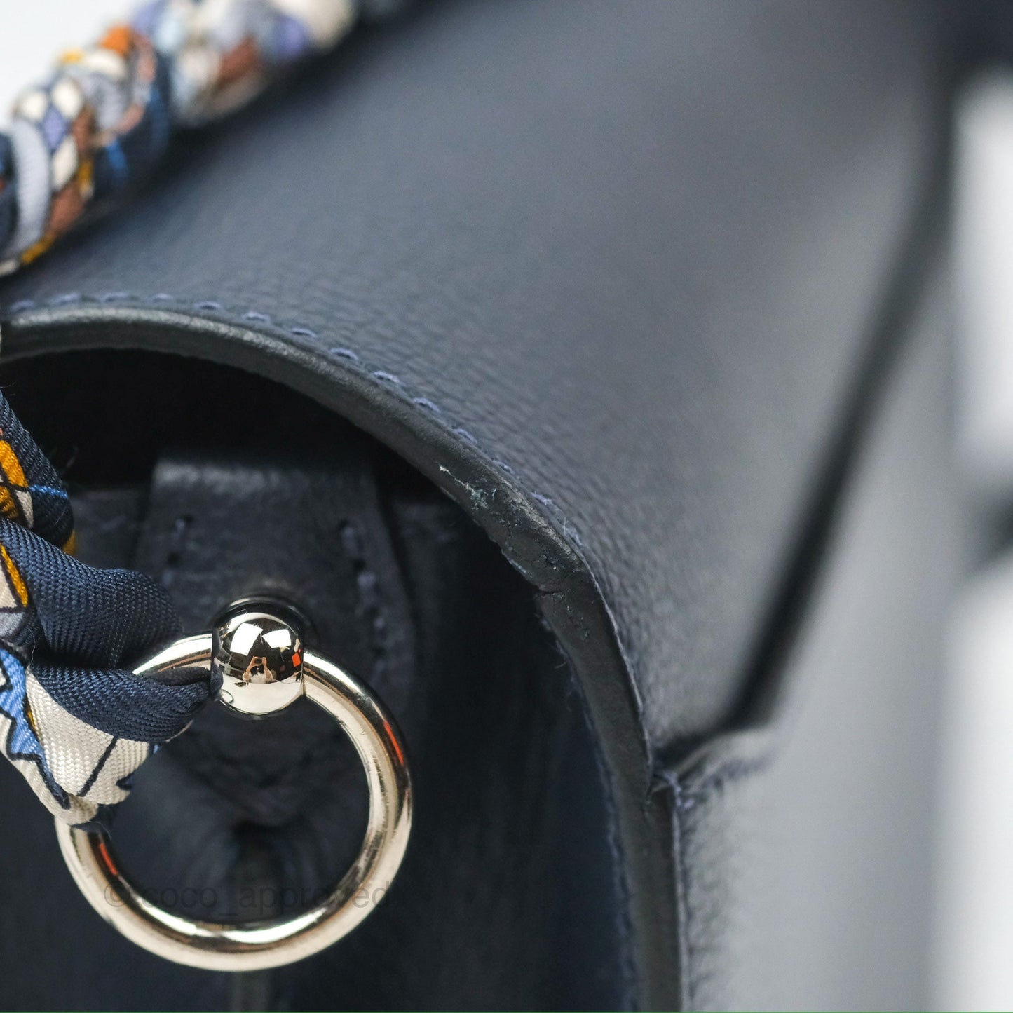 Hermès Roulis Mini 18 Blue Nuit Evercolor Palladium Hardware