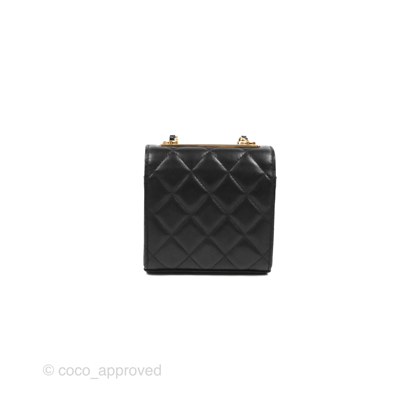 Chanel Mini Quilted Trendy CC Clutch With Chain Black Lambskin Gold Hardware