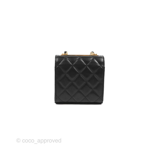 Chanel Mini Quilted Trendy CC Clutch With Chain Black Lambskin Gold Hardware