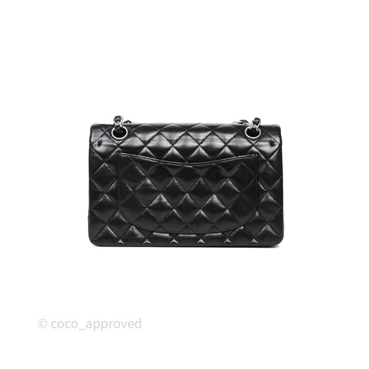 Chanel Small Classic Flap Quilted Black Lambskin Silver Hardware