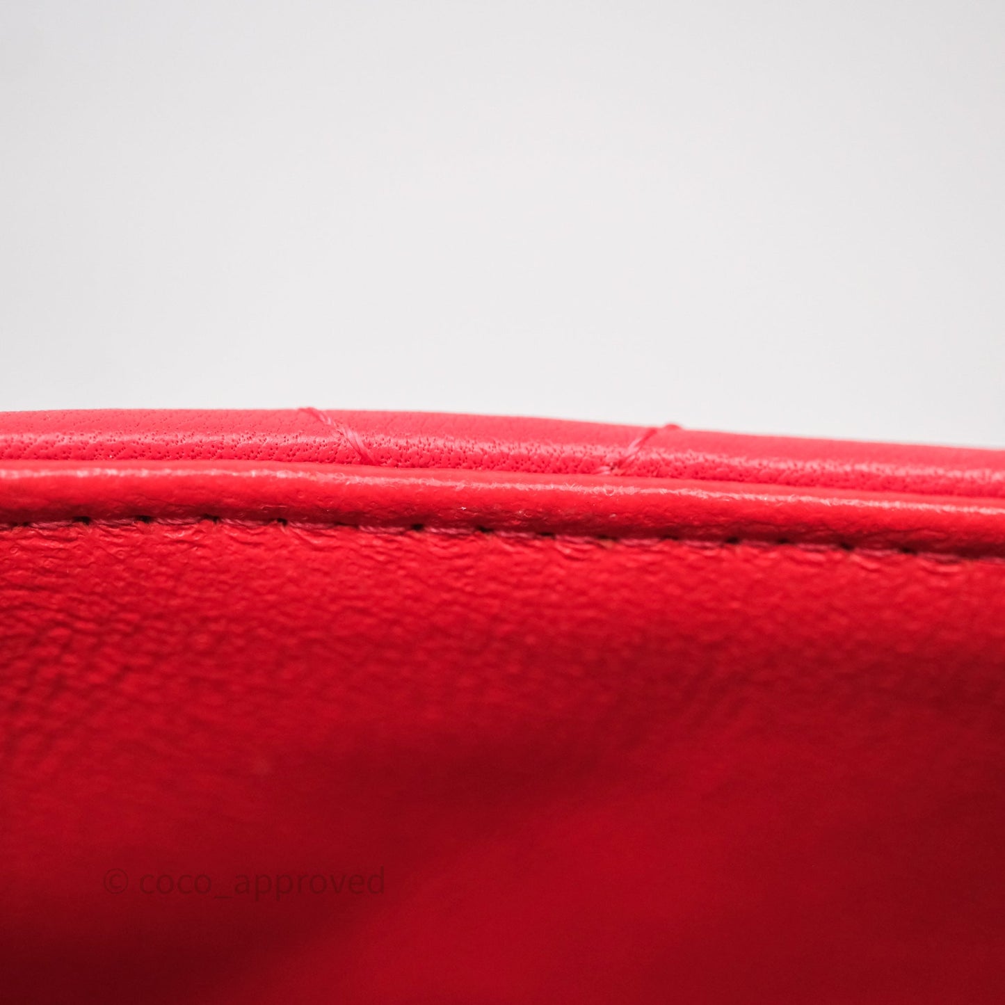 Chanel Mini Square Quilted Red Lambskin Aged Gold Hardware