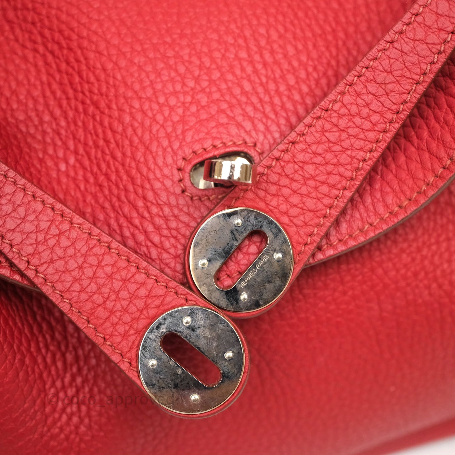 Hermès Lindy 30 Rouge Garance 54 Clemence Palladium Hardware