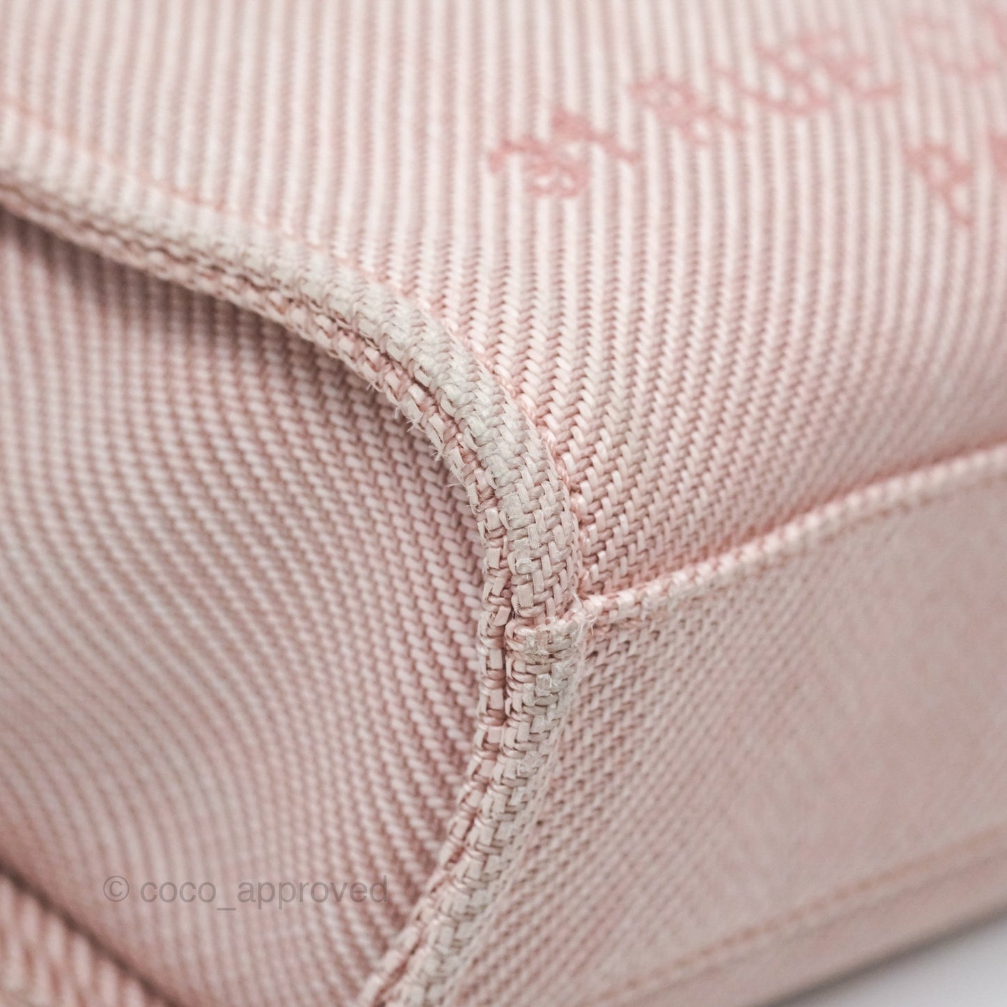 Chanel Small Vertical Deauville Canvas Pink Gold Hardware