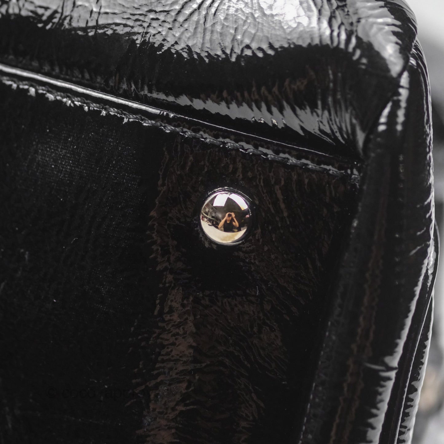 Chanel Bowling Tote Bag Black Glazed Calfskin Silver Hardware