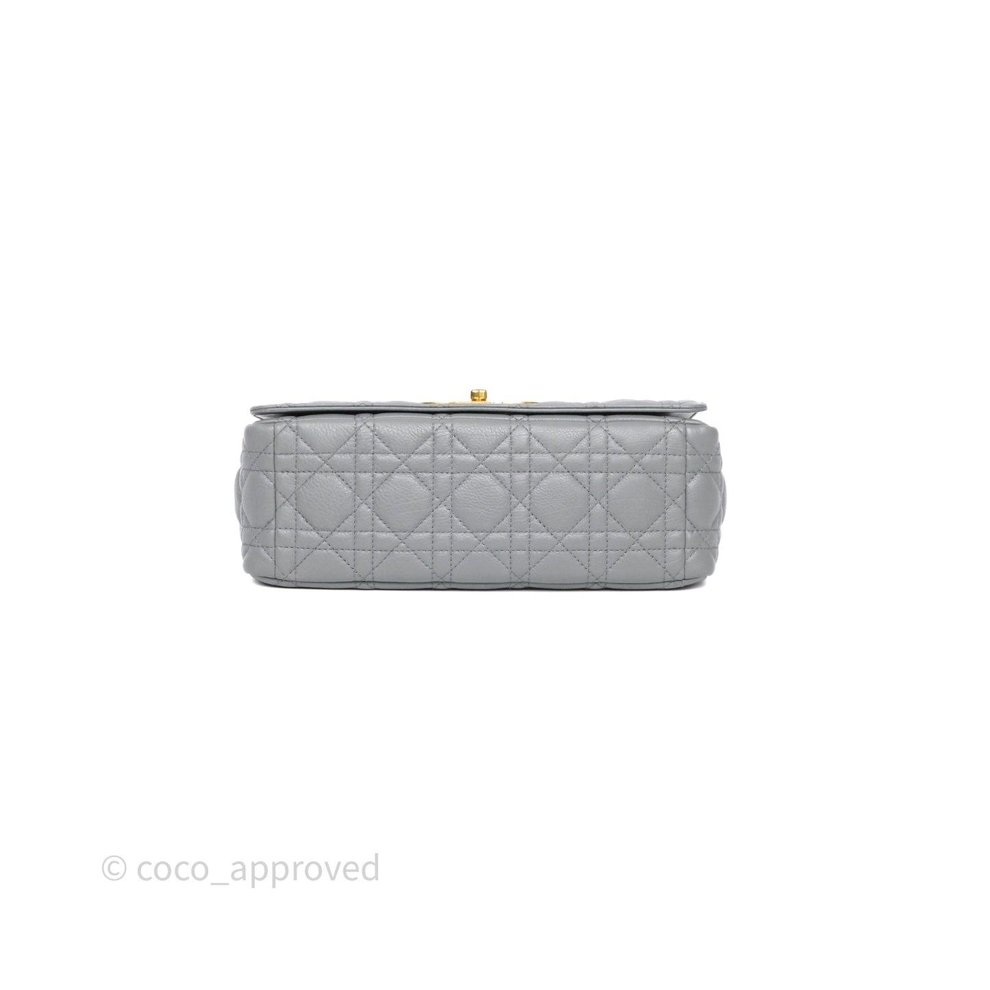 Christian Dior Caro Bag Medium Stone Grey Cannage Calfskin Gold Hardware