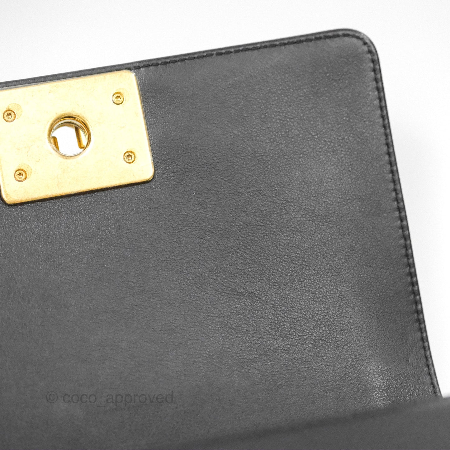 Chanel Small Boy Black Calfskin Gold Hardware