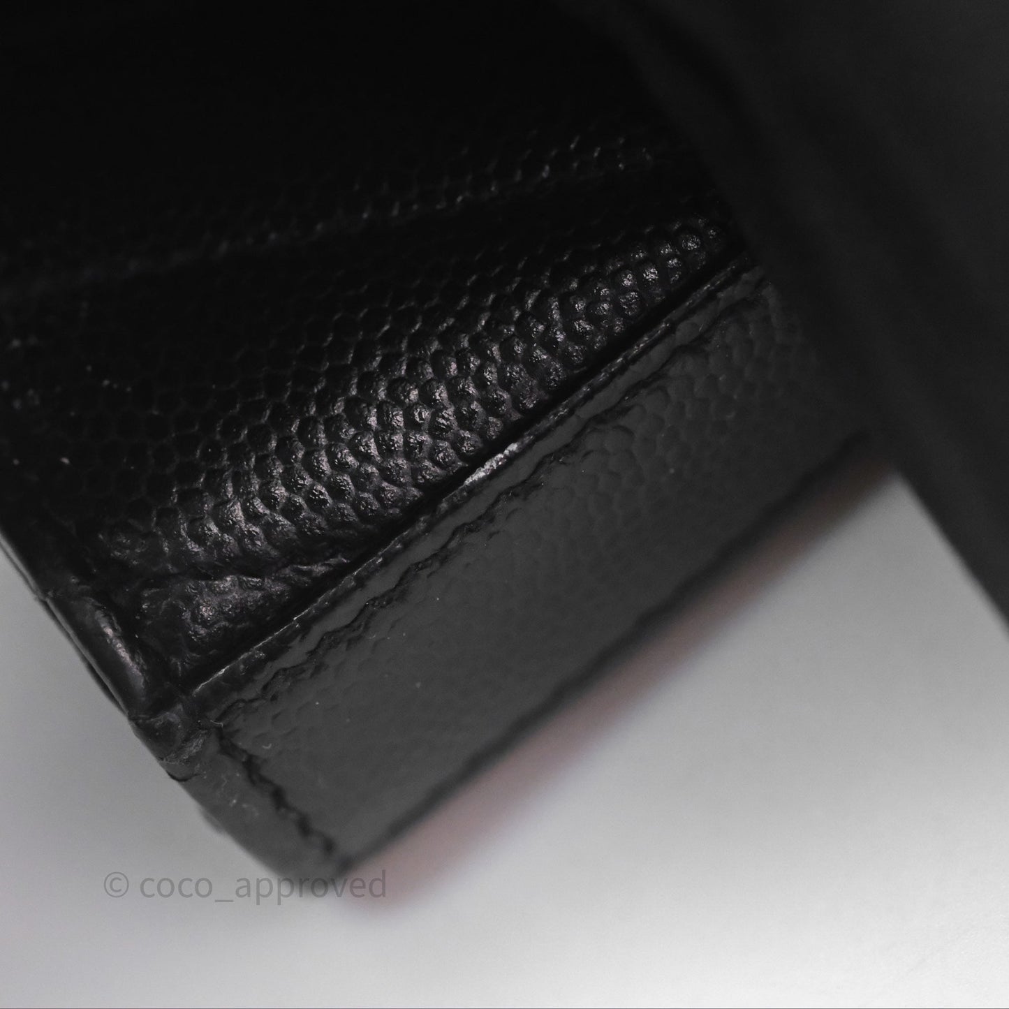 Saint Laurent Wallet on Chain WOC Black Grained Leather Sliver Hardware