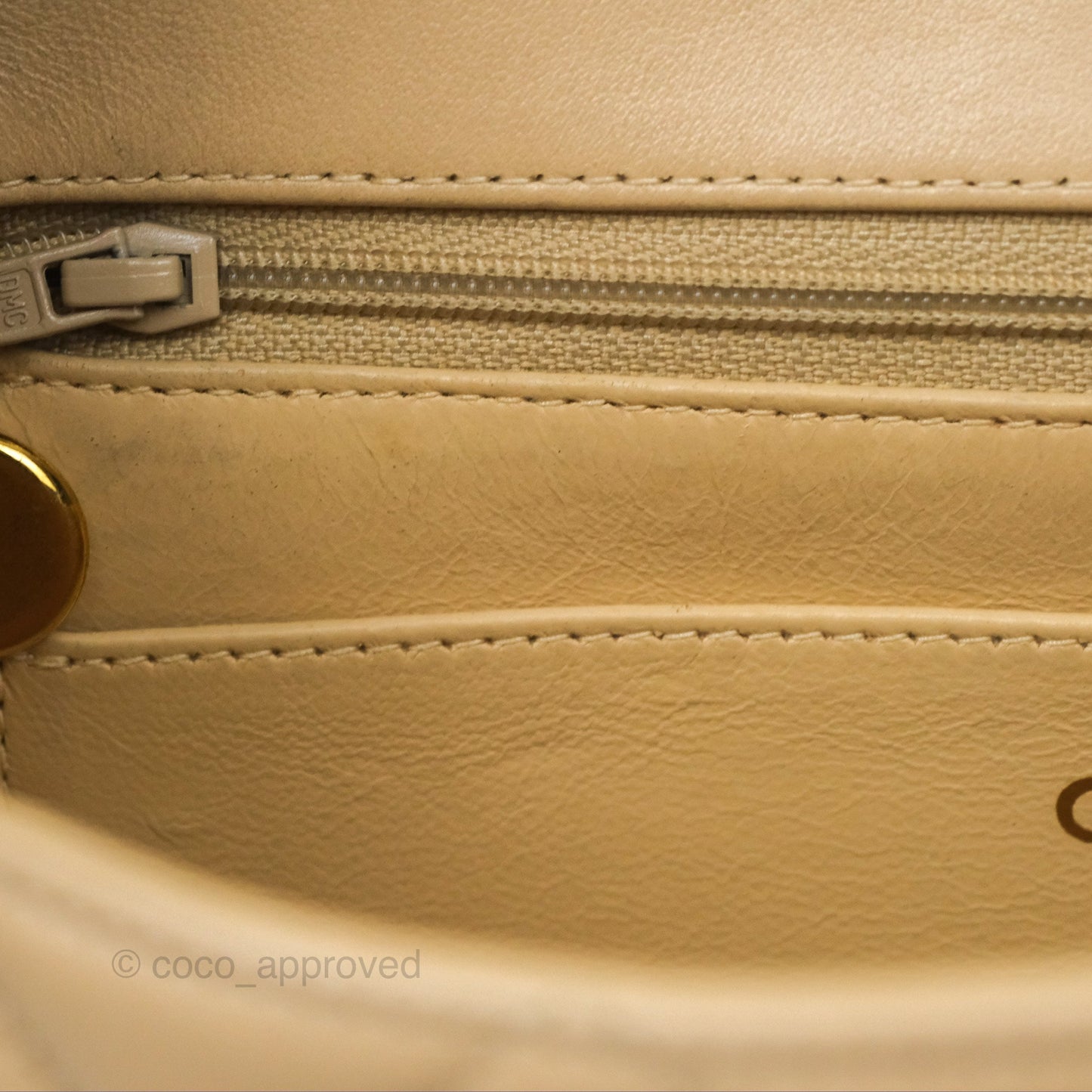 Chanel Vintage Small Quilted Classic Diana Flap Bag Beige Lambskin 24K Gold Hardware