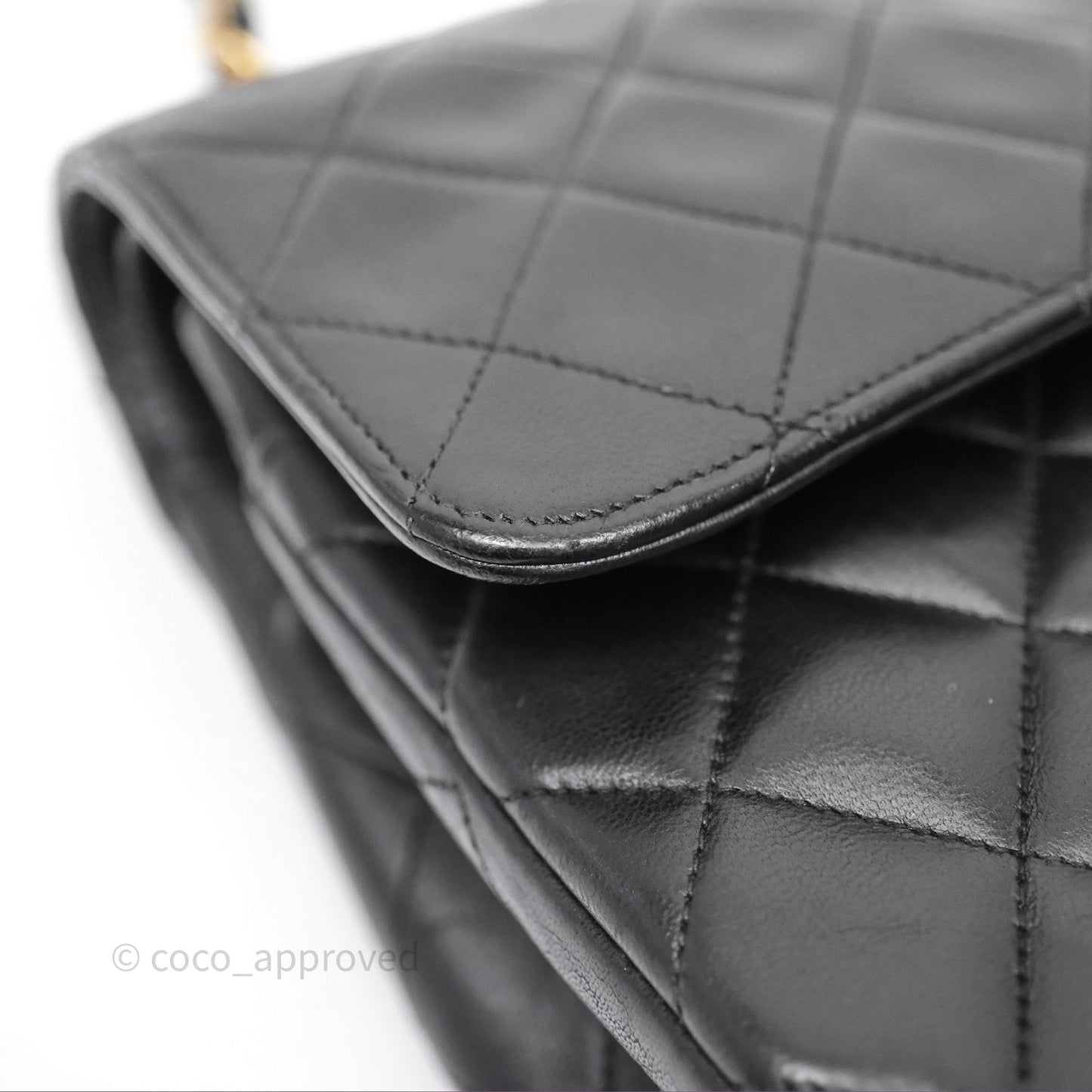 Chanel Classic Vintage Double Flap M/L Black Lambskin Gold Hardware