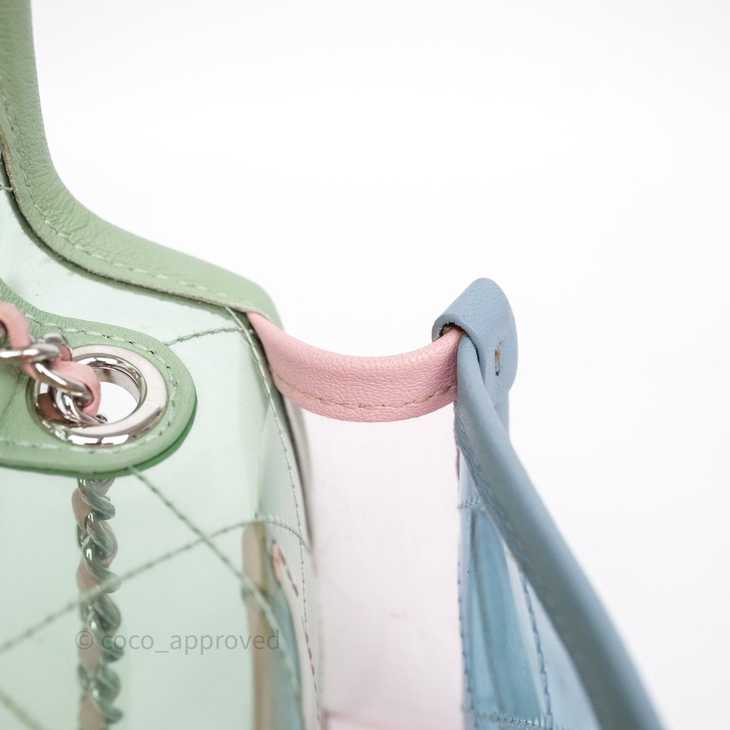 Chanel Coco Splash PVC Mini Flap Bag Blue/Green/Pink Silver Hardware